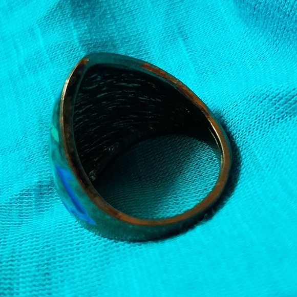 Silver cocktail ring with southwestern pattern - Picture 3 of 3